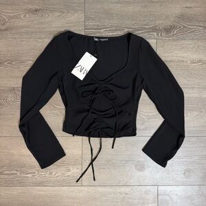 NWT Zara Long Sleeve Crop Top